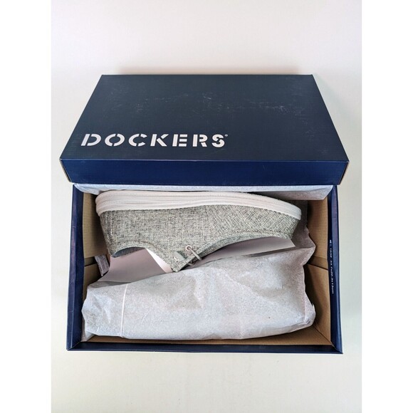 Dockers Shoes Mens 8.5 M Farley Oxfords Loafer Cement Grey Canvas Lace Up NEW - Picture 9 of 10